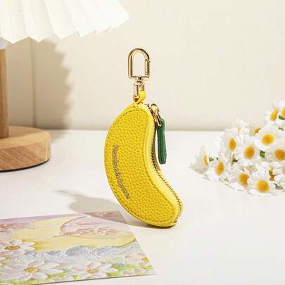 Mini Coin Purse With Banana Pendant Yellow Color - Suitable Gift For Girls Or Women Ideal For Valentine's Day For Women Money Wallet Mini Wallet Purse Wallet Small Wallet Coin Wallet Cute Stuff