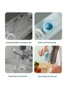 1pc Pink Silicone Ice Mold, Portable Ice Cube Maker, Reusable Silicone Ice Bucket, Easy-Release Ice Tray With Leak-Proof Lid, Stackable Design, Suitable For Home, Bar, Club, Camping, Barbecue And Summer Parties/Ice Cream Molds/Ice Cube Trays/Kitchen Accessories/Kitchen/Holiday Essential/Valentine's Day/Easter