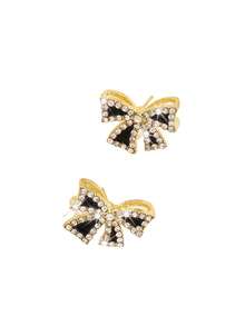1 Pair Fashion Rhinestone Butterfly Stud Earrings, Elegant Bowknot Design Dangle Earrings For Girl - Multicolor - View 5