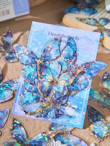 20pcs Butterfly Pattern Stickers, Multipurpose Decorative Stickers, Suitable For Hand Decoration And Back To School Decoration Scrapbook Supplies Scrapbook Stationery - Multicolor - View 8