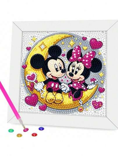 Embroidered Diamond Painting Kit With Tools, Handmade DIY Relaxing Art Decoration Gift, Suitable For Valentine's Day Gift, Thanksgiving Gift(It Contains Canvas, Diamonds, Tool Kit, And White Plastic Photo Frame