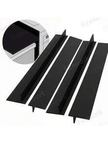 1 Piece Stove Side Protector, Silicone Stove Gap Cover, 21inch Length And Width Oven Stove Gap Cover, Stove Side Protector Filling Strip, Between Oven And Countertop, Dishwasher, Dryer, Easy-To-Clean Heat-Resistant Gap Protector, Black - 黑色 - 查看 2