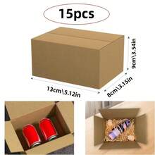 15pcs Corrugated Cardboard Boxes, Kraft Paper Packaging Boxes, Suitable For Your Daily Packing, Moving, Shipping And Mailing Needs, Size: 5.12in X 3.15in X 3.54in - Brown - View 2