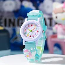 1pc Cute Unicorn Pattern Quartz Watch, Macaron Color Sports Watch For Teens, Boys & Girls, Suitable For Birthday, Halloween, Gifts - Baby Blue - View 4