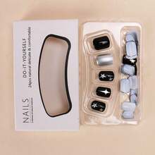 Exquisite, Fashionable And Cool New Products Wear Nail Short Silver Stars Sweet And Cool Style Nail Patch Finished 24 Pieces Nail Art - Mermaid Magic - Xem 3