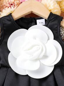 1pc Elegant Luxury Sleeveless Black Dress For Baby Girls, Spring/Summer - Black - View 3