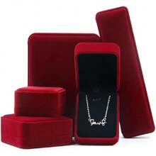 (Red) -  Flocked Earring Gift Boxes Jewellery Box,Rings Boxes (Red),38186036 - Champán - Ver 5