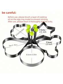 Stainless Steel Egg Rings, Round Omelette Mold, Breakfast Cooking Tool, Pancake Maker, Snack Maker, Ideal Gift For Valentine's Day, New Year, Mother's Day, Graduation, Kitchen Essentials - Multicolor - View 3