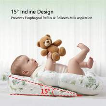 1pc Inclined Pillow, Anti-Spit Milk Slanted Pad, Baby Care Pillow, All-Season Breathable Newborn Anti-Choking Milk Leakage Feeding & Sleeping Pillow - Multicolor - View 6
