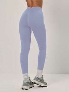 PinkTip 1件装女士纯色弹力骑行运动紧身裤，收腰显瘦，舒适贴身，适合户外、徒步、瑜伽、健身、跑步等春季运动。 - 淡紫色 - 查看 8