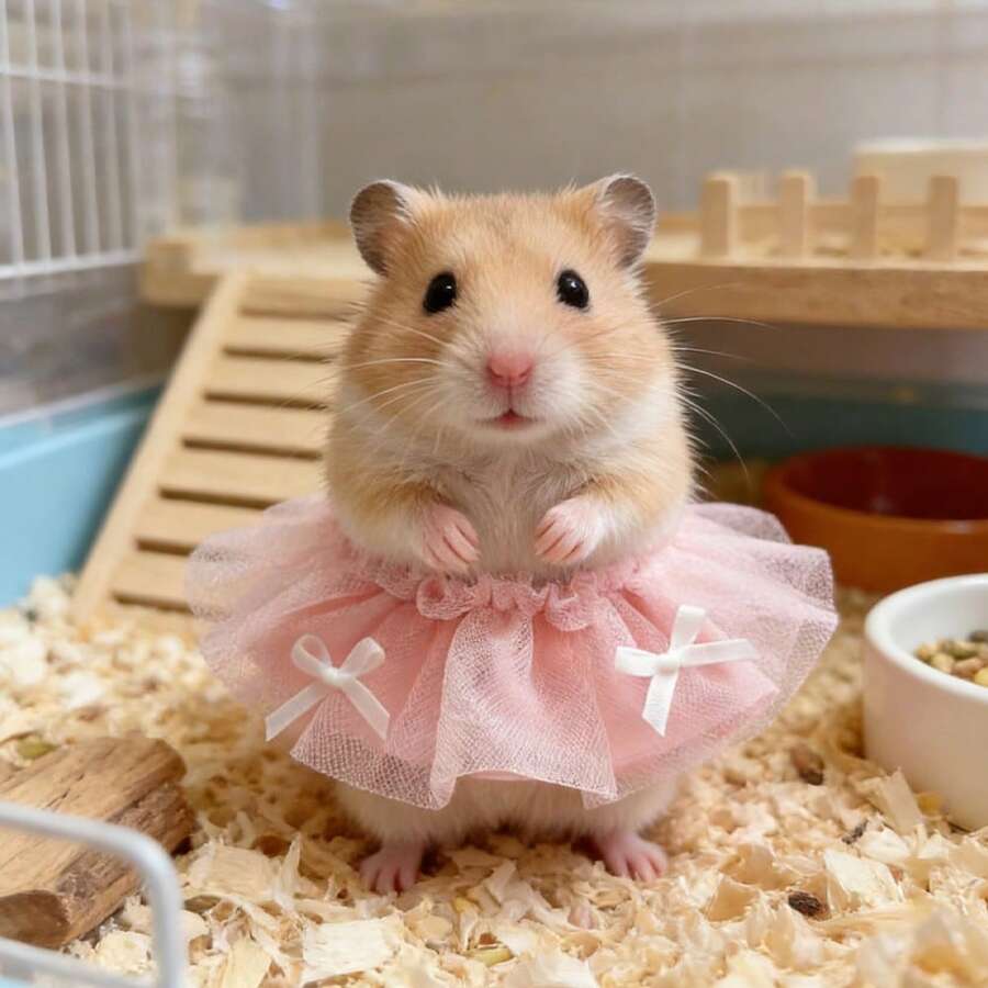 1件兔子连衣裙 | 涤纶裙,适合猫、狗、龙猫、豚鼠 | 派对拍照的理想之选 - 彩色 - 查看 1