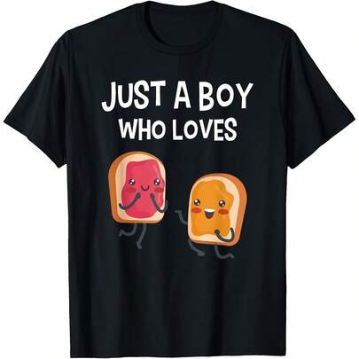 Funny Peanut Butter and Jelly Shirt Humor PB & J Lover Gift T-Shirt Suitable for year-round wear, 220g pure cotton single-sided printed crew neck short-sleeve T-shirt, women's fun printed top