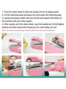 1 Set Of Handheld Electric Mini Sewing Machines For Home Use, Including Sewing Needles, A Portable Manual Sewing Machine, And Hand Tools (Color Random) - Set2 - View 6