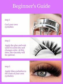 Pestañas postizas con banda invisible en forma de U, recomendadas por maquilladores, de aspecto natural - Negro - Ver 6