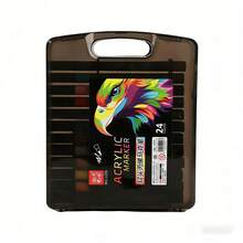 12/24/36/48/60/80 Color Upgrade Soft-Tip Acrylic Markers, Soft-Tip, Exclusive For Primary School Students, Painting Pens, Opaque Color Stacking Acrylic Markers, Art Painting, Children's Graffiti, Paper-Proof, Stackable Colors, Washable, Student Painting Pens, Marker Pen Set - Black Box Eagle Soft Tip Acrylic Markers - View 17