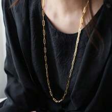 Light Fine Chain Simple Chain Layered Cross Long Titanium Steel Necklace For Women, Simple And Versatile, Non-Fading Set - 彩色 - 查看 6