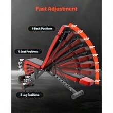 Weight Bench 660lbs Adjustable Weight Bench Press For Full Body Workout Exercise Sit Up Bench For Home Gym Strength Training Flat Bench With Extended Head/Neck Protection And Quick Folding - BlackRed - View 5