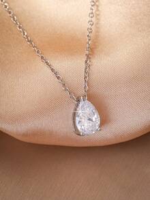 Hihho 1 chiếc vòng cổ Cubic Zirconia hình trái tim màu hồng nhiều màu, dây chuyền xương đòn thanh lịch dễ thương cho phụ nữ, món quà hoàn hảo cho bạn gái, thích hợp cho tiệc tùng và đeo hàng ngày - Bạc - Xem 11