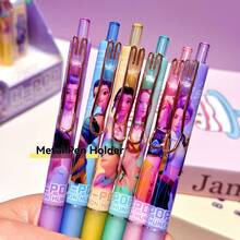 1 Set K-Pop Girl Group Magic Hunting Themed Pencil, Cartoon Pencil, Brush Pen And Stationery Supplies, Popular Among Students, No Sharpening Needed, Continuous Drawing - Multicolor - View 3