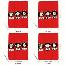 动漫卡通人物设计，玛法尔达iPad保护套，内置Apple Pencil笔槽 - 轻巧防滑，防刮擦，可折叠TPU保护套，兼容iPad 9.7/10.2/10.9/12.9/Pro 11/第十代 - 可爱插画，平板电脑保护，萌趣设计，保护 - 彩色 - 查看 7