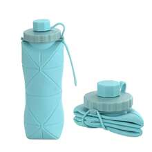 New Creative Silicone Folding Water Cup Outdoor Portable And Scalable Water Cup Sports Water Bottle Travel Water Cup Handy Cup - 粉色 - 查看 7
