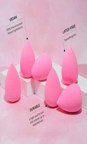 AOA Studio Collection Makeup Sponge Set Latex Free And High-Definition Set Of 6 Makeup Wonder Blender For Powder Cream And Liquid, Super Soft Wonder Beauty Cosmetic - trắng - Xem 8