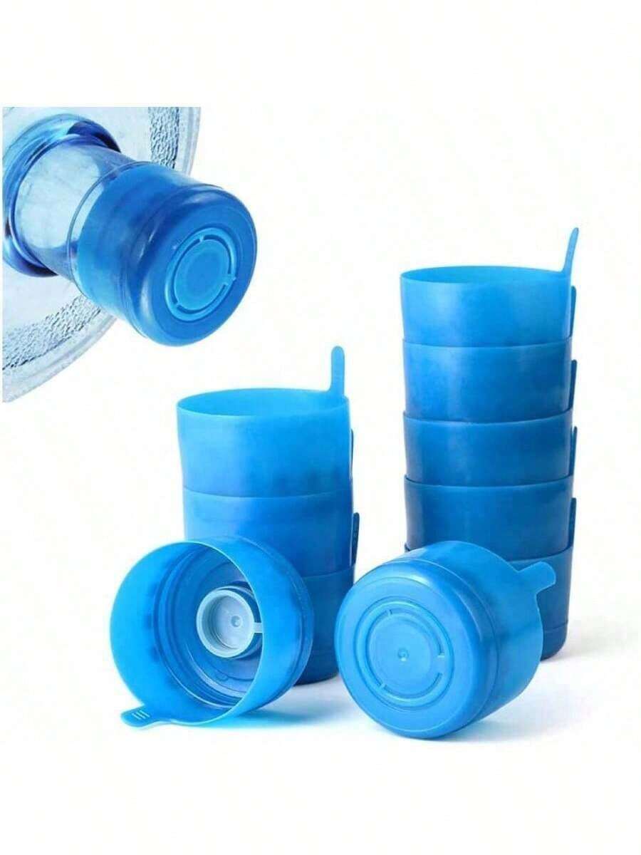 5 nắp chai chống rò rỉ có thể tái sử dụng, thay thế cho chai chống rò rỉ 3 gallon và 5 gallon, có thể tháo rời. - Màu xanh lam - Xem 1