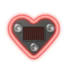 Solar Powered Triangle Heart LED Neon Light - Built-In Wireless Car Ambient Lamp , Auto Interior Decoration Accessories,300mAh Battery Capacity - A - View 10