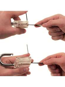 锁匠工具、入门学习工具、最佳工具、带透明挂锁的工具套装，以及隐藏式锁匠工具卡 - 銀色 - 查看 4