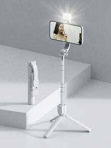 1pc Wireless Selfie Stick With Tripod And Fill Light (Optional), 93cm (36.6inch) Travel Selfie Stick Tripod, Includes Remote, Phone Holder And Built-In Tripod