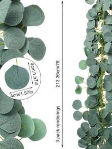 12pcs Eucalyptus Wreath, Artificial Green Plant Wreath, Fake Eucalyptus Leaf Garland, Suitable For Bedroom Wall Decor, Wedding Party Room Decoration, Can Be Used For Bedroom, Wall Decor, Birthday, Wedding, Wreath Decoration, Valentine's Day, Graduation Gift And Other Occasions. - Multicolor - View 7