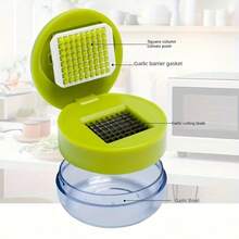 Mini Garlic Chopper And Press With Container, Manual Garlic Mincer Crusher Cutter Grinder, Stainless Steel Blades, Handheld Garlic Slicer Dicer Zoom Tool ,Garlic Press,Garlic Crusher ,Garlic Mincer – Green - Green - View 6