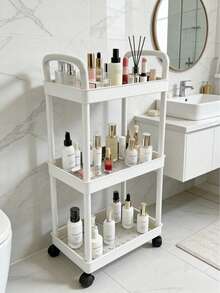 5/4/3 Tier Storage Cart - Durable Plastic Material, Easy To Move, Suitable For Kitchen, Bathroom, Bedroom - (Easy To Move And Convenient) Black & White Lingerie Storage Box, Thickened Tube, Strong Load-Bearing, Multi-Layer Storage Rack, Suitable For Kitchen, Bedroom And Outdoor Camping, Durable Plastic Design, Multi-Functional Storage Cart | Modern Storage Rack | Sturdy Storage Rack, Halloween, Christmas Gift Kitchen Supplies Kitchen Accessories Kitchen Tools - Multicolor - View 15