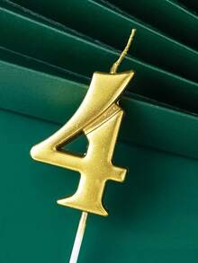 1pc 0-9 Creative Curved Gold Number Candle, Birthday Cake Decor, Suitable For Romantic Party, Birthday Celebration, Holiday Party, Singles Party Cake Decoration, Baking Decoration - Gold - View 12