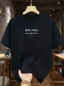 Camiseta Masculina Milano Italy Estampada Cores Italia Lançamento Camisa Malha 100% Algodão Manga Curta Moda Streetwear - Preto - Visão 2