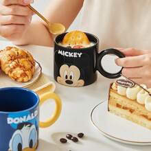 Disney 正版授权陶瓷马克杯，大容量可爱创意杯，办公室咖啡杯，情侣茶杯 - 彩色 - 查看 4