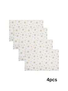 4 片装柠檬图案冰箱垫，可水洗、防水、防油，适用于冰箱搁架、冷冻室、橱柜抽屉，以及家庭厨房收纳整理。