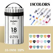 Forfeel 12/18/24/36/48/60/80/108/120 Colors Dual Tip Marker Pen Set, Oil-Based Coloring Markers For Students, Art, Drawing, Painting, Sketching - Bucket Markers - View 17