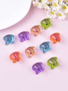 10个夜光青蛙动物树脂饰品吊坠、耳环、项链配件，女士DIY饰品配件 - 青蛙 - 查看 5