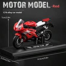 1:12 比例摩托车模型，川崎 H2R 黑色，铃木 GSX R1000 黑/蓝色，黑色合金摩托车模型玩具，可直立，方向盘可转动，后轮减震功能，逼真的摩托车装饰收藏玩具礼品 - 黑色 - 查看 10