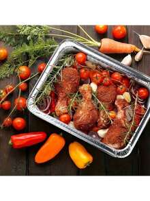 30Pcs Disposable Aluminum Foil Pot, Can Be Applied To Outdoor Barbecue,20/10Pcs Kitchen Steam Box, Convenient,1Pc Practical And Clean(Lunch Box Without Lid).