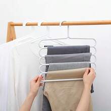 5Pcs Multi Layers Pants Hanger Space-Saving Pants Organizer Closet Trousers Scarves Storage Rack(White:31cm X 30.5cm) - 白色 - 查看 5