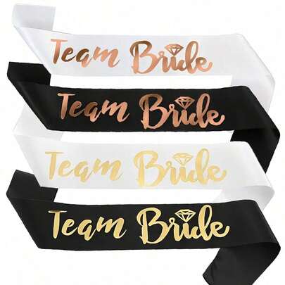 Sash, Satin Ribbon With Rose Golden Foil Lettering, For Bridal Shower, Bachelorette Party, Wedding, Engagement Celebrations - Versatile For All Seasons, Bridesmaid Gifts