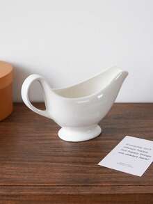 1 st ren vit keramisk såsskål, elegant minimalistisk enfärgad keramisk serveringsskål såsskål, lämplig för hemmakök och restaurang, kryddsås, sås, salladsdressing, köksredskap, present - Multifärgad - Visa 4