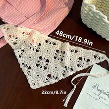 1 chiếc khăn tam giác móc len kiểu Bohemian, màu hồng, xanh lá cây, trắng, xanh dương, màu trơn, thiết kế hoa văn móc hở, có thể điều chỉnh, mềm mại, thoải mái, thời trang, thanh lịch, ngọt ngào, phụ kiện tóc cho nữ và bé gái mùa xuân và mùa hè, mặc hàng ngày và hoạt động ngoài trời, kỳ nghỉ biển, chụp ảnh, tạo kiểu tóc, hẹn hò, quà tặng tuyệt vời cho ngày Valentine. Khăn trùm đầu, băng đô cài tóc. - Nhiều màu - Xem 8