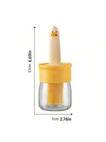 1pc Oil Brush With Container, 2-In-1 Oil Storage And Basting Brush, Suitable For Cooking, Baking, And Grilling, Convenient For Home Kitchen And Bakery Scenarios - Multicolor - View 2