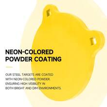 亮黄色熊形射击靶 - 4英寸AR500钢制练习靶，适用于户外弹弓和射箭训练，易于辨认