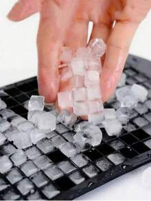 Square Grid Silicone Ice Cube Tray, Cold-Resistant . Can Be Used As Ice Mold And Pudding Mold, Suitable For Home, Bar And Other Occasions. Easy To Use. - Multicolor - View 3