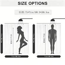 [Funny Bathroom Set] 1pc Funny Bathroom Set | Anti-Slip Mat, Abstract Black Shower Curtain With 10 Hooks | High-Quality Decoration For All Scenarios - A - 查看 5