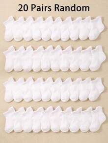 20/10 白色网眼婴儿短袜，加长防滑后跟设计，透气运动袜，适合0-36个月的幼儿，弹性透气不勒脚，适合日常穿着和开学季，婴儿袜，幼儿袜，网眼袜，校服袜，圣诞节/开学季礼物 - 彩色 - 查看 11